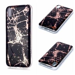Black Galvanized Rose Gold Marble Phone Back Cover for Huawei Y5 (2019)