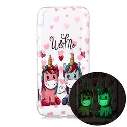 Couple Unicorn Noctilucent Soft TPU Back Cover for Huawei Y5 (2019)