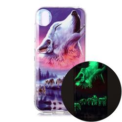 Wolf Howling Noctilucent Soft TPU Back Cover for Huawei Y5 (2019)