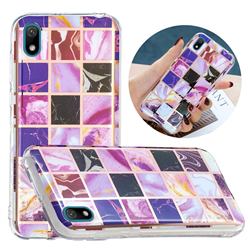 Square Puzzle Painted Marble Electroplating Protective Case for Huawei Y5 (2019)