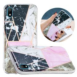 Pink and Black Painted Marble Electroplating Protective Case for Huawei Y5 (2019)