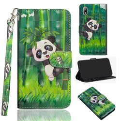 Climbing Bamboo Panda 3D Painted Leather Wallet Case for Huawei Y5 (2019)