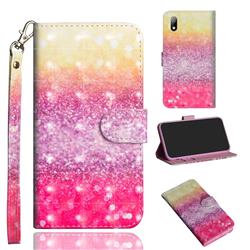 Gradient Rainbow 3D Painted Leather Wallet Case for Huawei Y5 (2019)