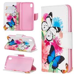Vivid Flying Butterflies Leather Wallet Case for Huawei Y5 (2019)
