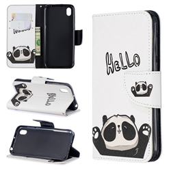 Hello Panda Leather Wallet Case for Huawei Y5 (2019)