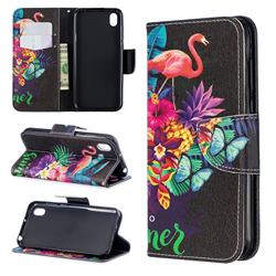 Flowers Flamingos Leather Wallet Case for Huawei Y5 (2019)