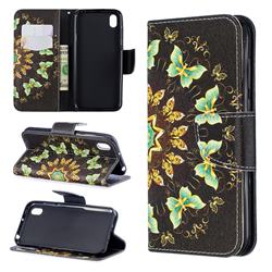 Circle Butterflies Leather Wallet Case for Huawei Y5 (2019)