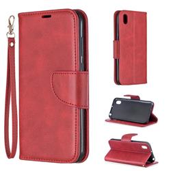 Classic Sheepskin PU Leather Phone Wallet Case for Huawei Y5 (2019) - Red