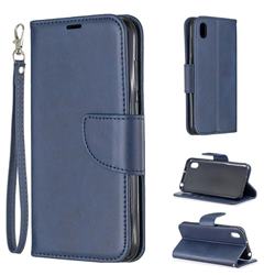 Classic Sheepskin PU Leather Phone Wallet Case for Huawei Y5 (2019) - Blue