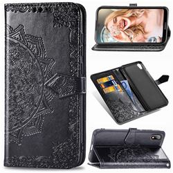 Embossing Imprint Mandala Flower Leather Wallet Case for Huawei Y5 (2019) - Black