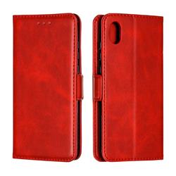 Retro Classic Calf Pattern Leather Wallet Phone Case for Huawei Y5 (2019) - Red