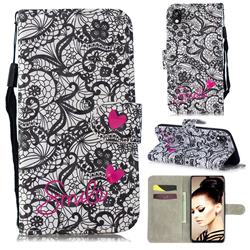 Lace Flower 3D Painted Leather Wallet Phone Case for Huawei Y5 (2019)