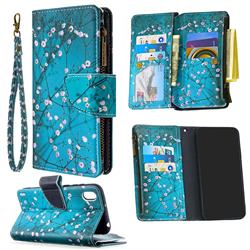 Blue Plum Binfen Color BF03 Retro Zipper Leather Wallet Phone Case for Huawei Y5 (2019)