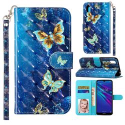 Rankine Butterfly 3D Leather Phone Holster Wallet Case for Huawei Y5 (2019)