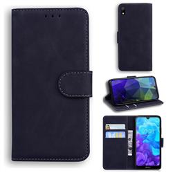 Retro Classic Skin Feel Leather Wallet Phone Case for Huawei Y5 (2019) - Black