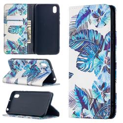 Blue Leaf Slim Magnetic Attraction Wallet Flip Cover for Huawei Y5 (2019)