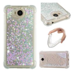 Dynamic Liquid Glitter Sand Quicksand Star TPU Case for Huawei Y5 (2017) - Pink