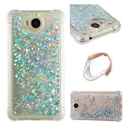Dynamic Liquid Glitter Sand Quicksand Star TPU Case for Huawei Y5 (2017) - Silver