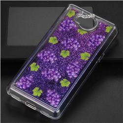 Purple Grape Glassy Glitter Quicksand Dynamic Liquid Soft Phone Case for Huawei Y5 (2017)