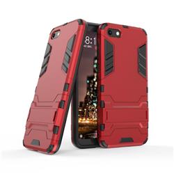 Armor Premium Tactical Grip Kickstand Shockproof Dual Layer Rugged Hard Cover for Huawei Y5 Prime 2018 (Y5 2018 / Y5 Lite 2018) - Wine Red
