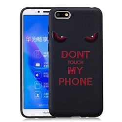 Red Eyes 3D Embossed Relief Black Soft Back Cover for Huawei Y5 Prime 2018 (Y5 2018 / Y5 Lite 2018)