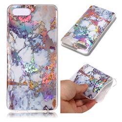 Gold Plating Marble Pattern Bright Color Laser Soft TPU Case for Huawei Y5 Prime 2018 (Y5 2018 / Y5 Lite 2018)