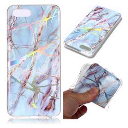 Light Blue Marble Pattern Bright Color Laser Soft TPU Case for Huawei Y5 Prime 2018 (Y5 2018 / Y5 Lite 2018)