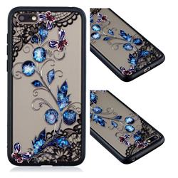 Butterfly Lace Diamond Flower Soft TPU Back Cover for Huawei Y5 Prime 2018 (Y5 2018 / Y5 Lite 2018)