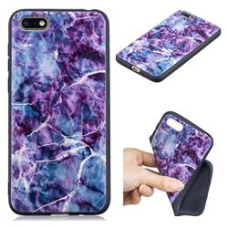 Marble 3D Embossed Relief Black TPU Cell Phone Back Cover for Huawei Y5 Prime 2018 (Y5 2018 / Y5 Lite 2018)