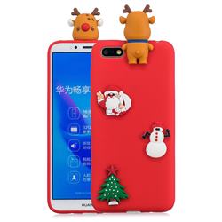 Red Elk Christmas Xmax Soft 3D Silicone Case for Huawei Y5 Prime 2018 (Y5 2018 / Y5 Lite 2018)