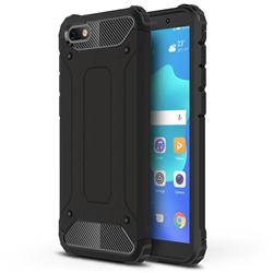 King Kong Armor Premium Shockproof Dual Layer Rugged Hard Cover for Huawei Y5 Prime 2018 (Y5 2018 / Y5 Lite 2018) - Black Gold