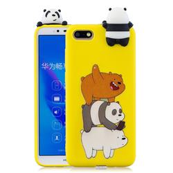 Striped Bear Soft 3D Climbing Doll Soft Case for Huawei Y5 Prime 2018 (Y5 2018 / Y5 Lite 2018)