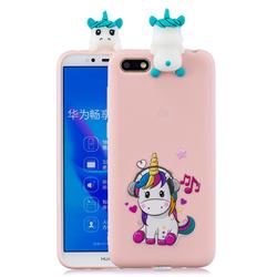 Music Unicorn Soft 3D Climbing Doll Soft Case for Huawei Y5 Prime 2018 (Y5 2018 / Y5 Lite 2018)