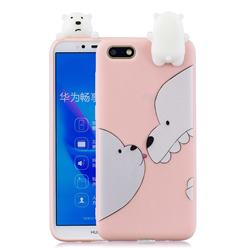 Big White Bear Soft 3D Climbing Doll Soft Case for Huawei Y5 Prime 2018 (Y5 2018 / Y5 Lite 2018)