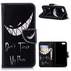 Crooked Grin Leather Wallet Case for Huawei Y5 Prime 2018 (Y5 2018 / Y5 Lite 2018)
