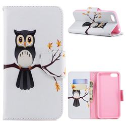 Owl on Tree Leather Wallet Case for Huawei Y5 Prime 2018 (Y5 2018 / Y5 Lite 2018)