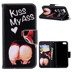 Lovely Pig Ass Leather Wallet Case for Huawei Y5 Prime 2018 (Y5 2018 / Y5 Lite 2018)
