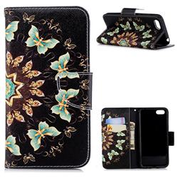 Circle Butterflies Leather Wallet Case for Huawei Y5 Prime 2018 (Y5 2018 / Y5 Lite 2018)