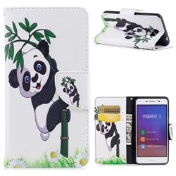 Bamboo Panda Leather Wallet Case for Huawei Y5II Y5 2 Honor5 Honor Play 5