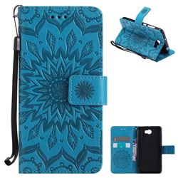 Embossing Sunflower Leather Wallet Case for Huawei Y5II Y5 2 Honor5 Honor Play 5 - Blue