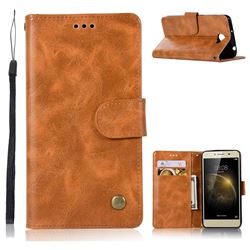 Luxury Retro Leather Wallet Case for Huawei Y5II Y5 2 Honor5 Honor Play 5 - Golden