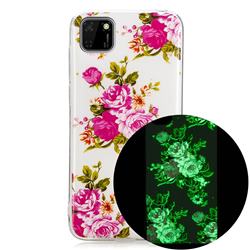 Peony Noctilucent Soft TPU Back Cover for Huawei Y5p