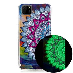 Colorful Sun Flower Noctilucent Soft TPU Back Cover for Huawei Y5p