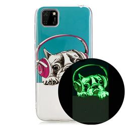 Headphone Puppy Noctilucent Soft TPU Back Cover for Huawei Y5p