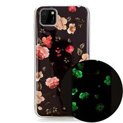 Rose Flower Noctilucent Soft TPU Back Cover for Huawei Y5p