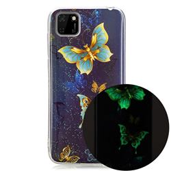 Golden Butterflies Noctilucent Soft TPU Back Cover for Huawei Y5p
