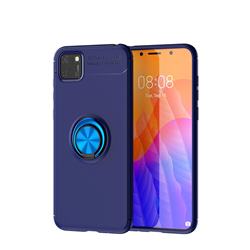 Auto Focus Invisible Ring Holder Soft Phone Case for Huawei Y5p - Blue