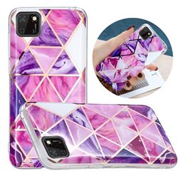 Purple Dream Triangle Painted Marble Electroplating Protective Case for Huawei Y5p