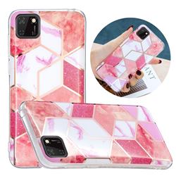Cherry Glitter Painted Marble Electroplating Protective Case for Huawei Y5p