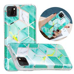 Green Glitter Painted Marble Electroplating Protective Case for Huawei Y5p